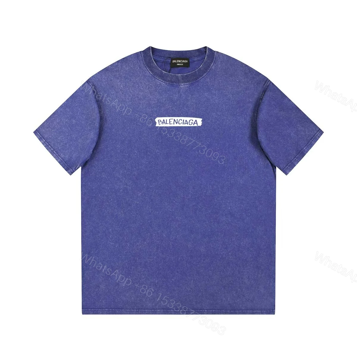 Balenciaga 高仿 男款 水洗Logo短袖T恤 復古街頭風 — view 1