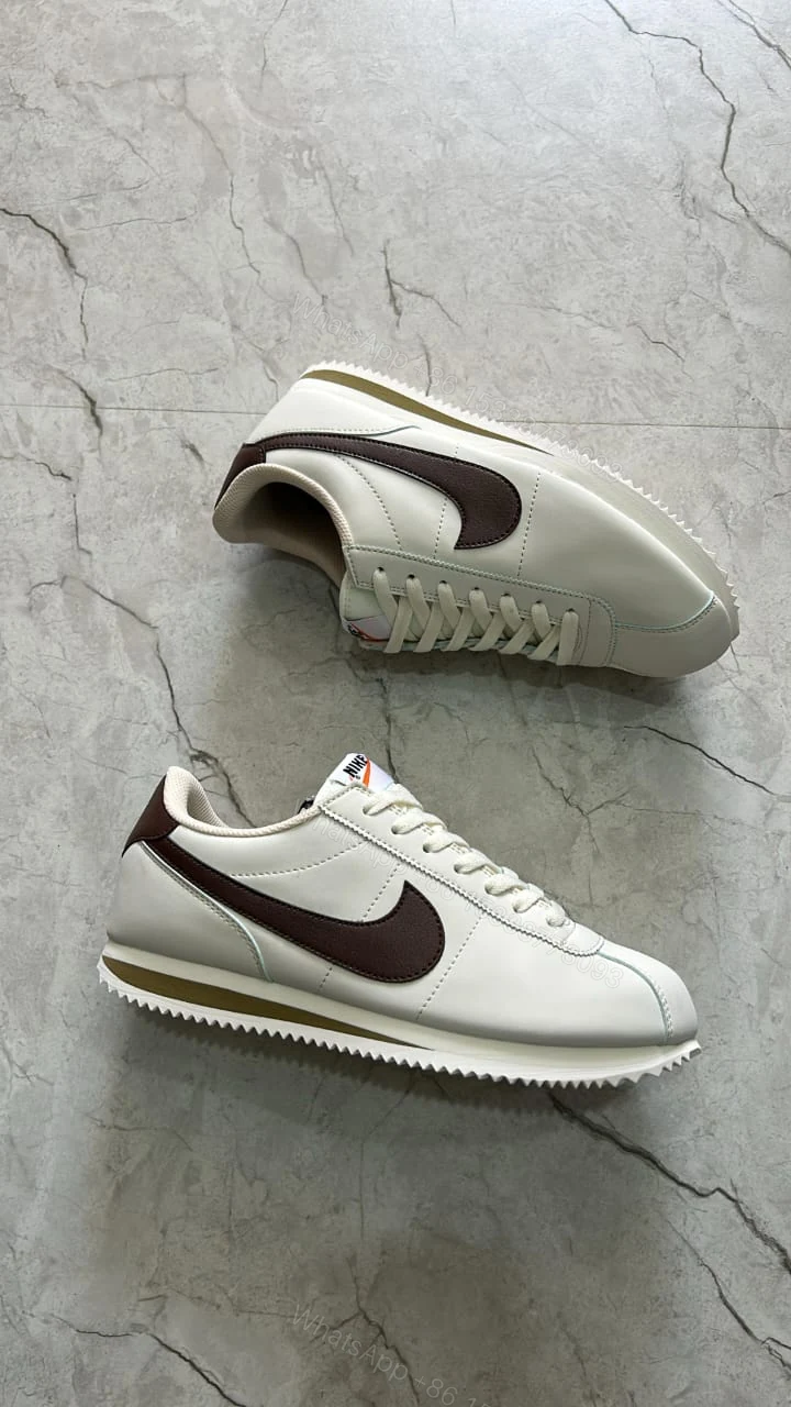 FIRST COPY Nike cortez cream brown for men — view 1