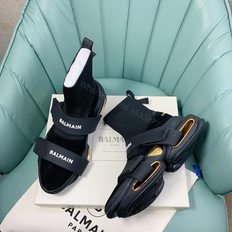 View 8 of Balmain Sock-Sneaker: Knit Upper, Straps, City-Fashion Comfort