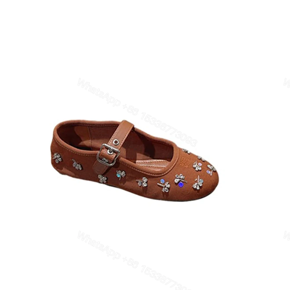 MIUMIU Embroidered drill ballerinas 297584 — view 1
