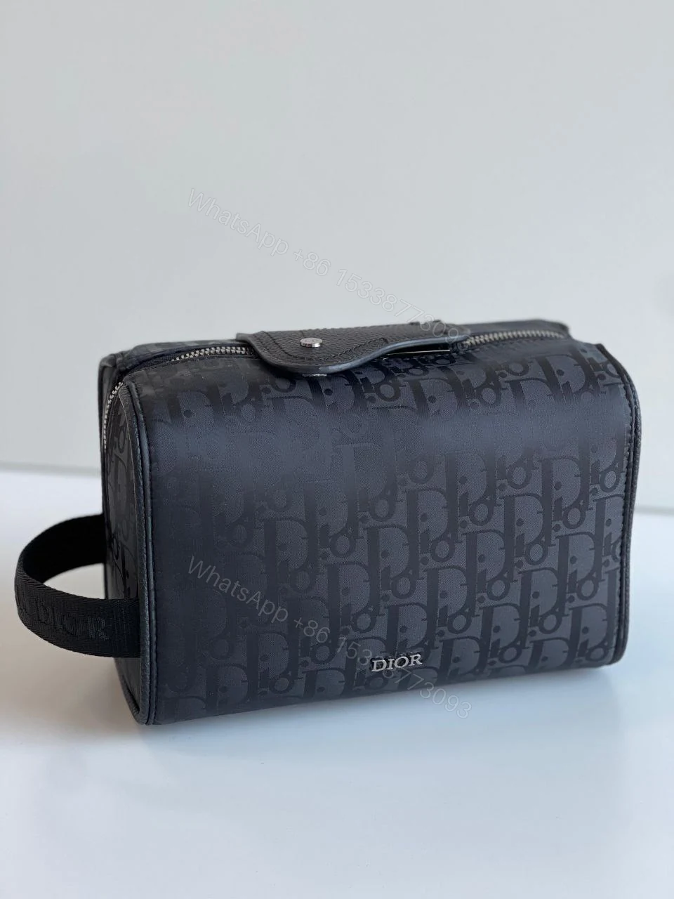DIOR MEN 2022 Lingot Oblique Toiletry Pouch with Flat Handles — view 1