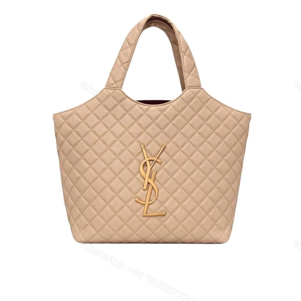 Saint Laurent Icare Shopping Bag In Quilted Beige 40Cm — view 1