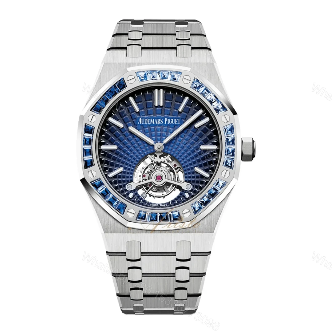 Audemars Piguet Royal Oak Tourbillon Blue Dial Diamond Replica — view 1