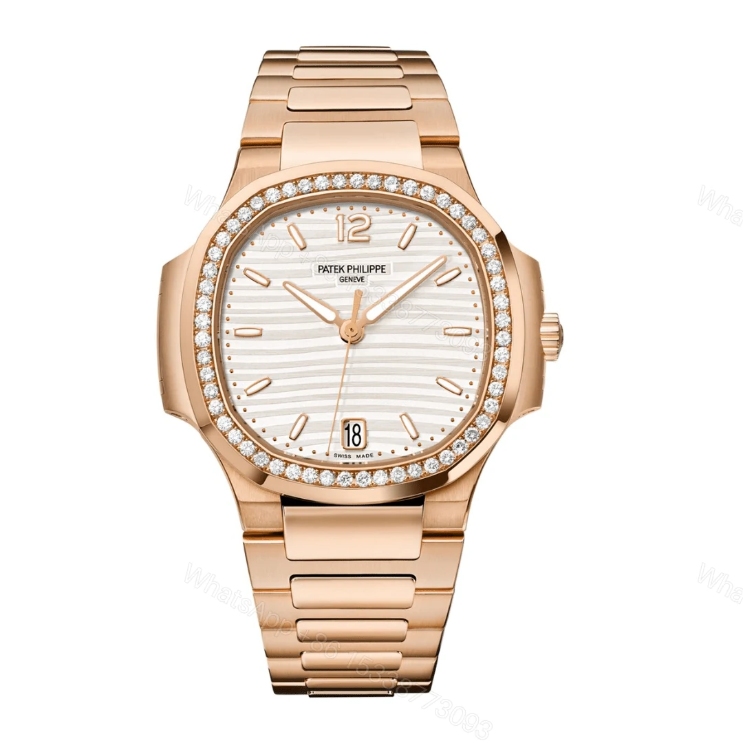 Patek Philippe Nautilus 7118 White Dial Diamond Bezel Replica — view 1