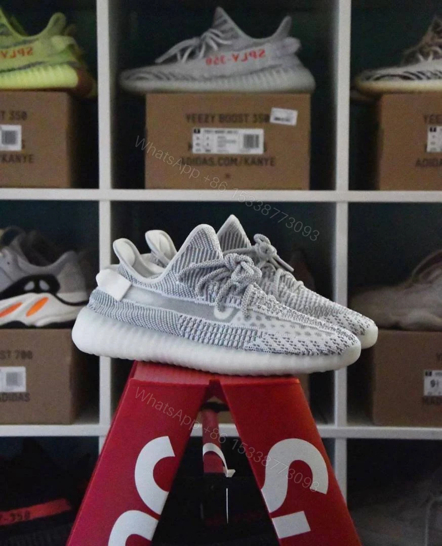 View 5 of First Copy Adidas Yeezy Boost 350 V2 Grey White Men’s Sneakers