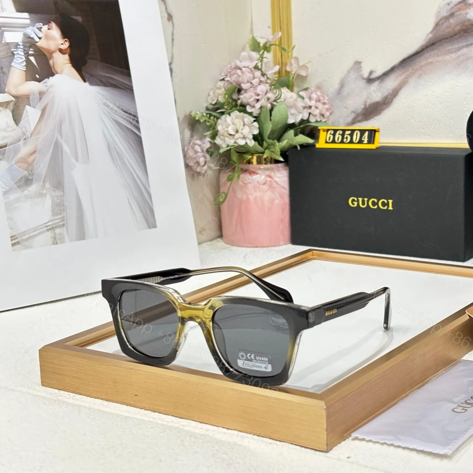 Gucci Wayfarer Polarized Sunglasses Black — view 1