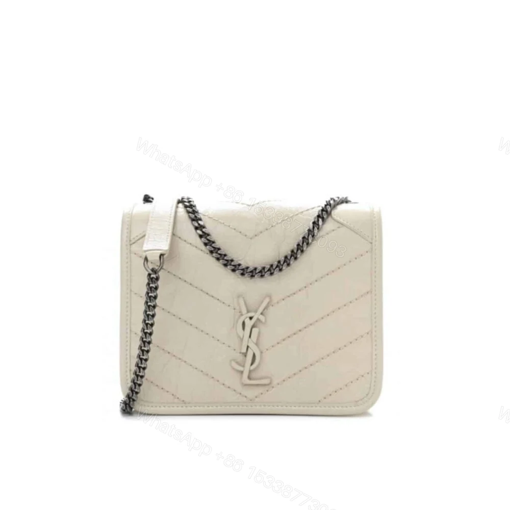 Saint Laurent Niki Vintage Chain Wallet Cream 19Cm — view 1