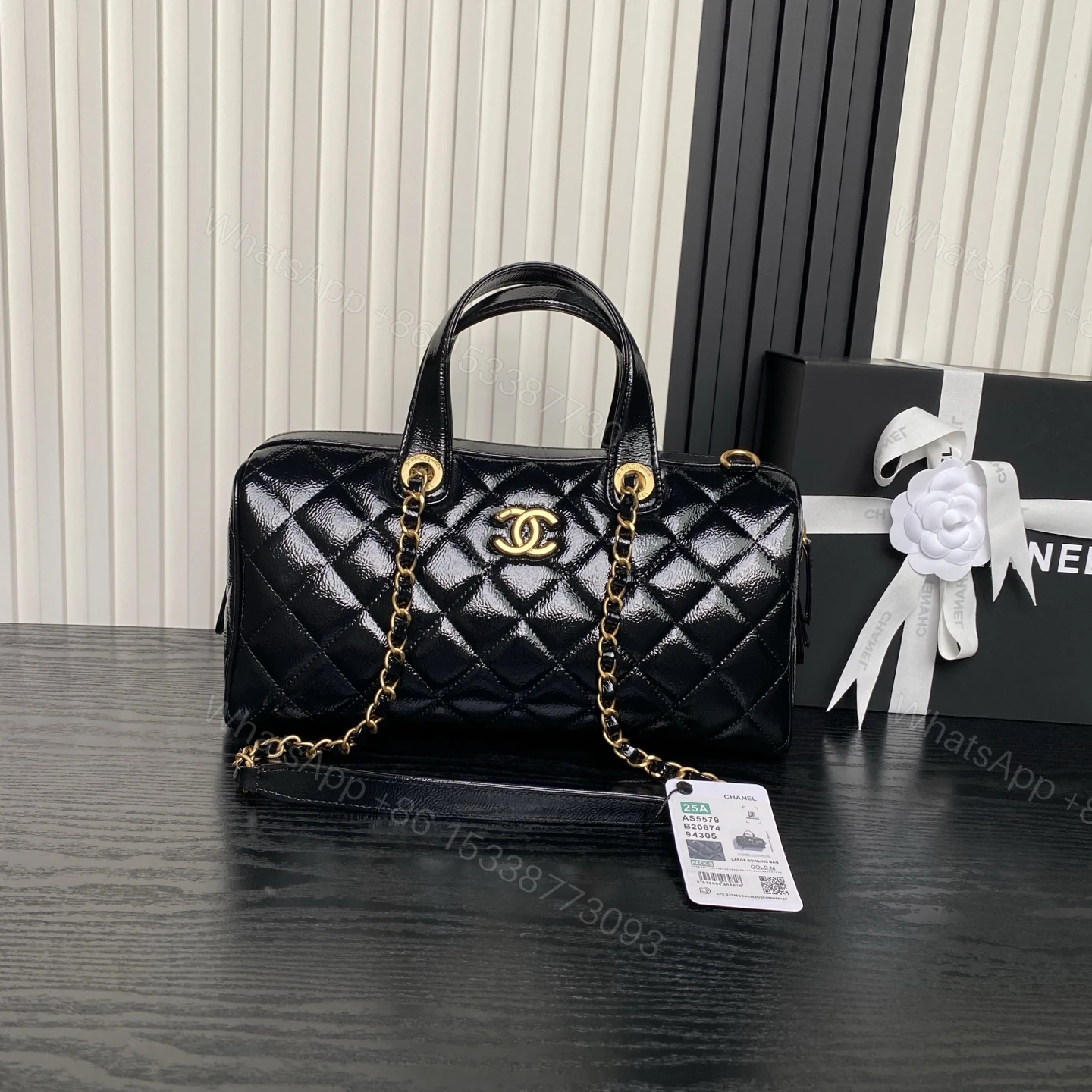 CHANEL 原單女士菱格皮革波士頓包 經典黑色鏈條款 通勤旅行最佳選 — view 1
