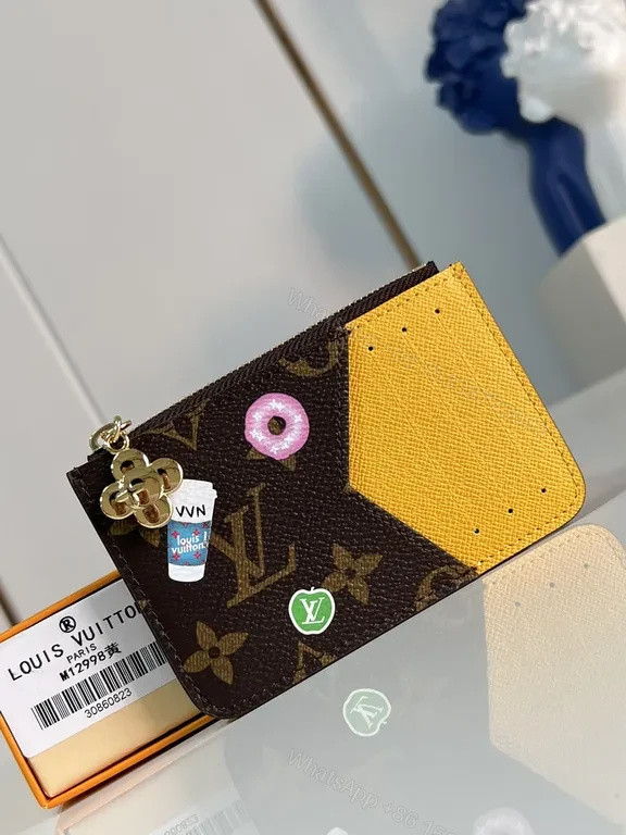 Bold Monogram Wallet: Yellow-Block Luxe Compact Cardholder — view 1