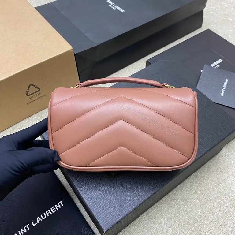 View 8 of Chic Pink Leather Crossbody: YSL-Inspired Luxury Bag