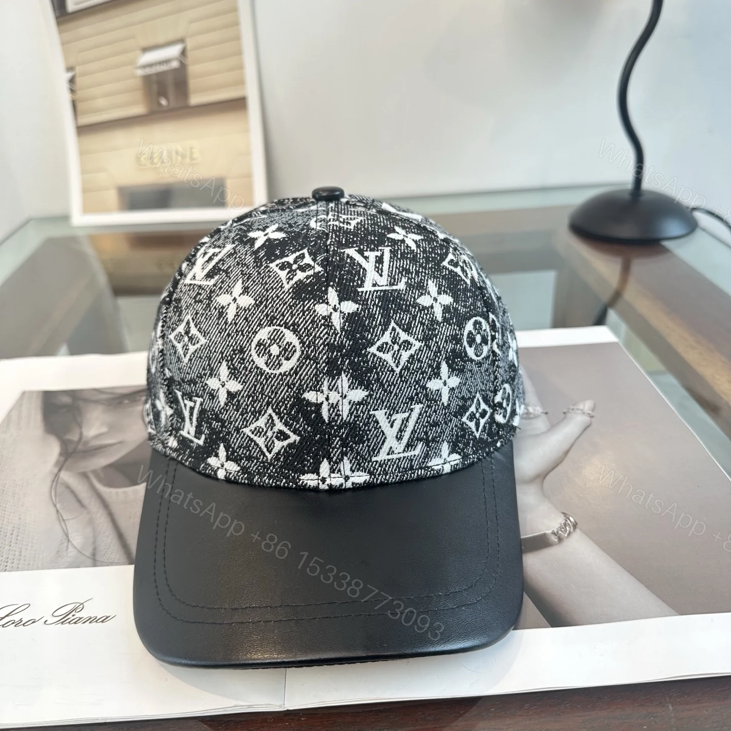 LV原單黑白老花拼皮棒球帽 Monogram拼接休閒鴨舌帽 — view 1