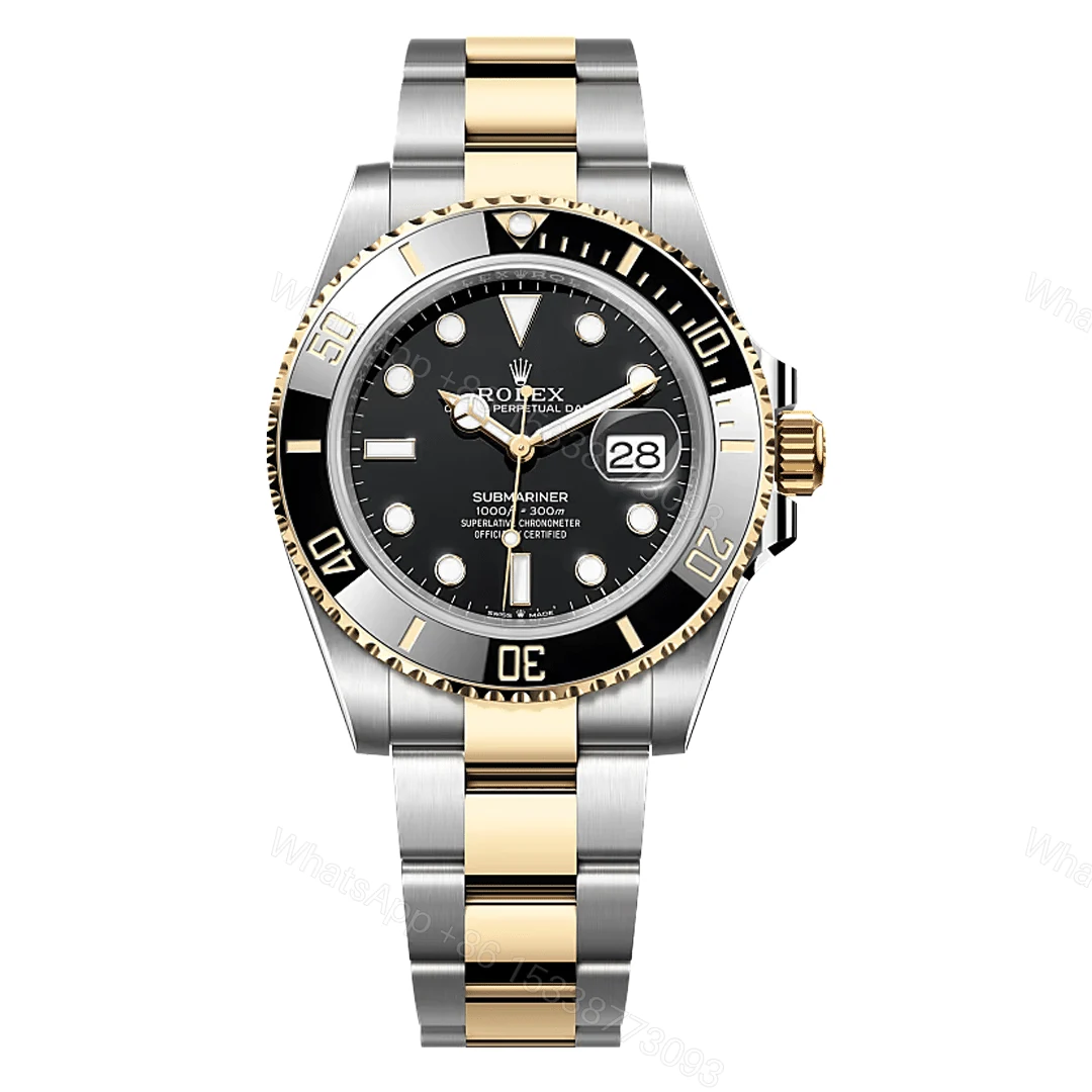 Rolex Submariner Two Tone Black Dial Replica — view 1