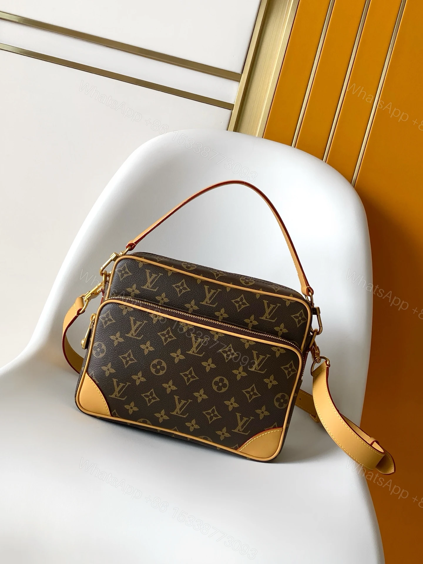 LV 一比一 女款 雙層相機包 老花斜背包 通勤實用款 — view 1