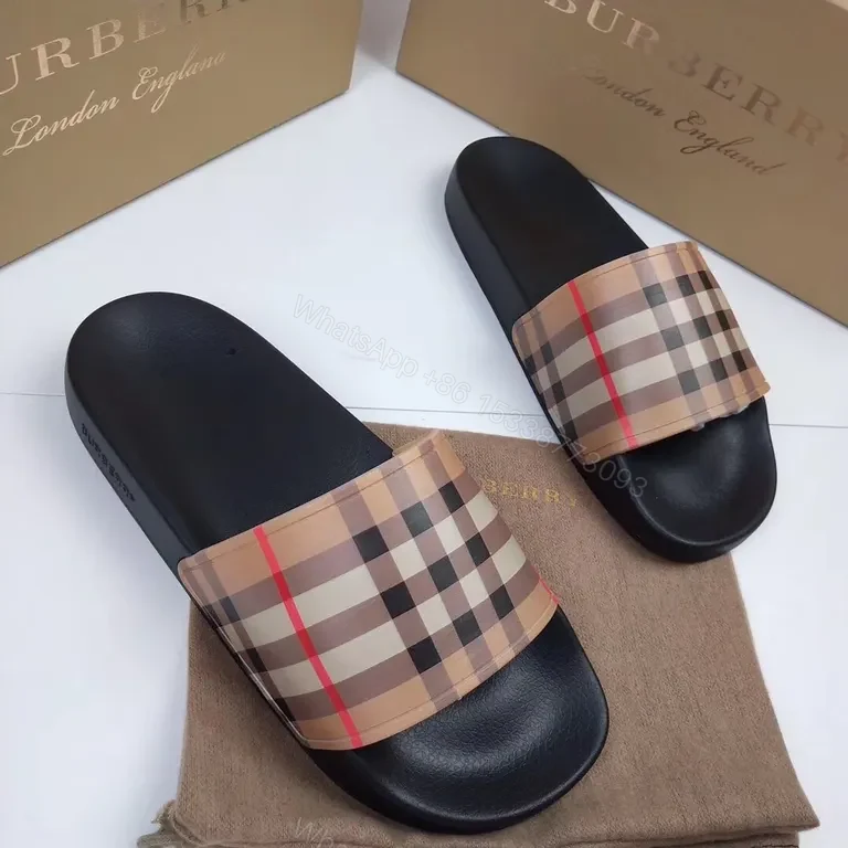 View 6 of Burberry-Check Slides: Designer-Inspired Comfort, All-Day Footwear