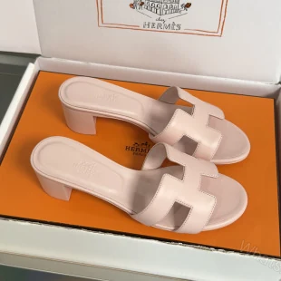 Hermes Replica Oran Heels LIGHT PINK — view 1