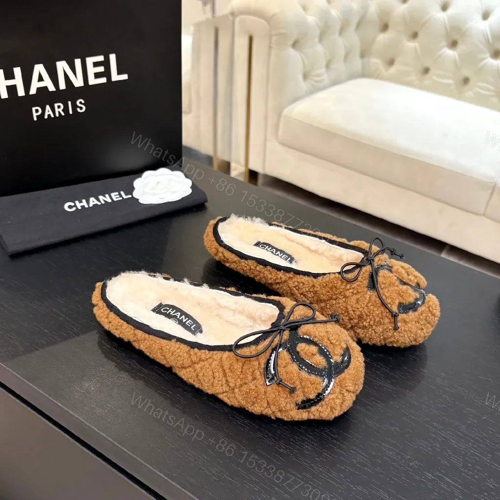 Cozy Faux Shearling Moccasins: Luxe Logo Detail Shoes — view 1