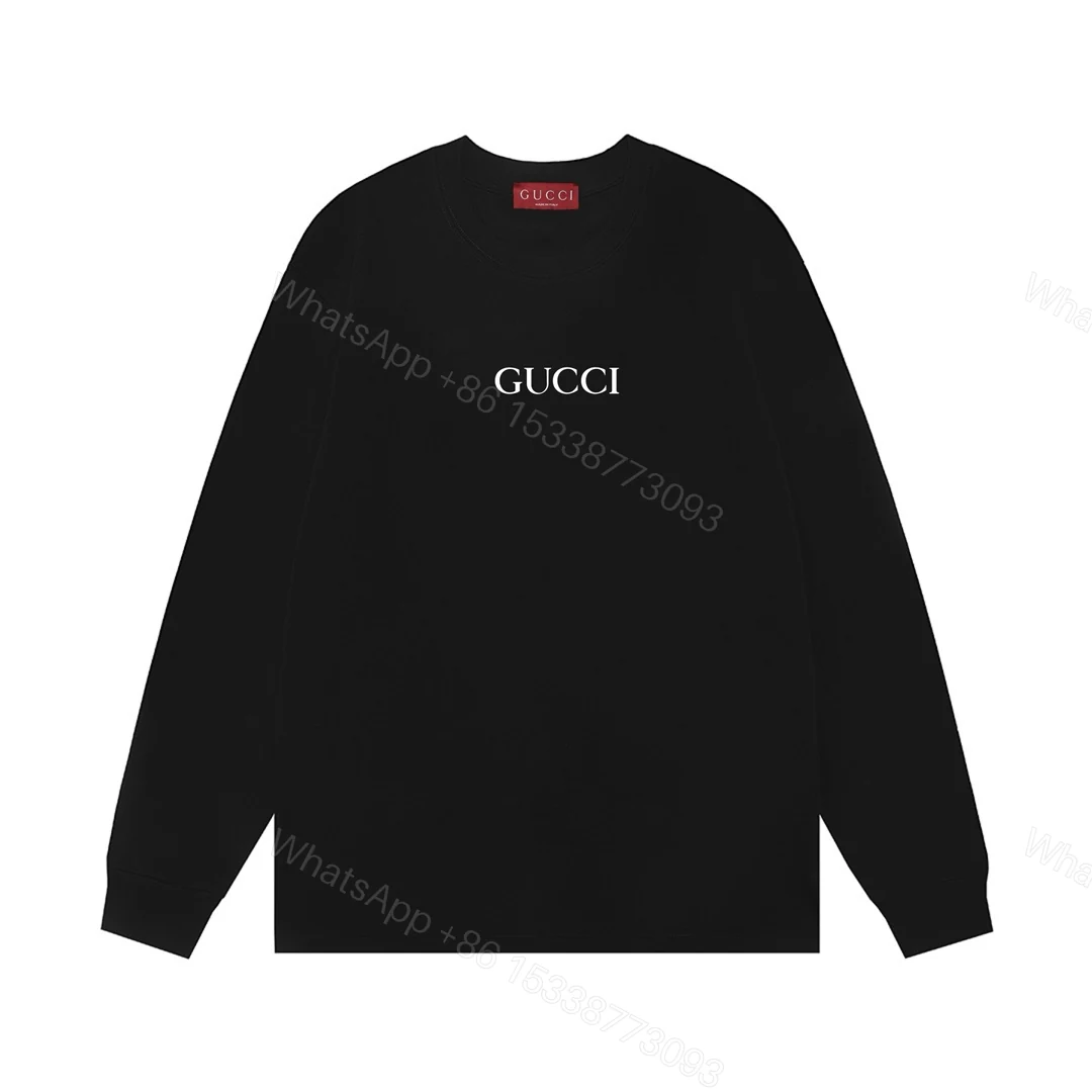 Gucci高仿黑色長袖T恤 LOGO印花百搭經典設計 — view 1