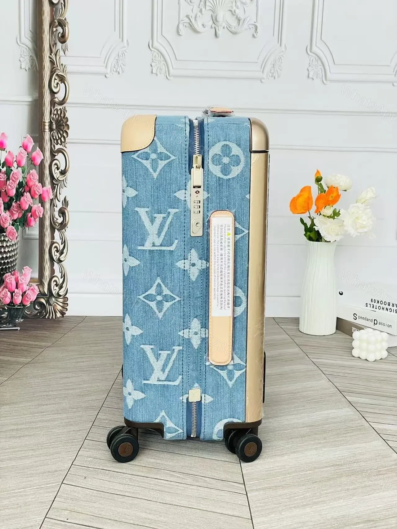View 6 of Louis Vuitton Horizon 55 suitcase in Monogram Denim Blue