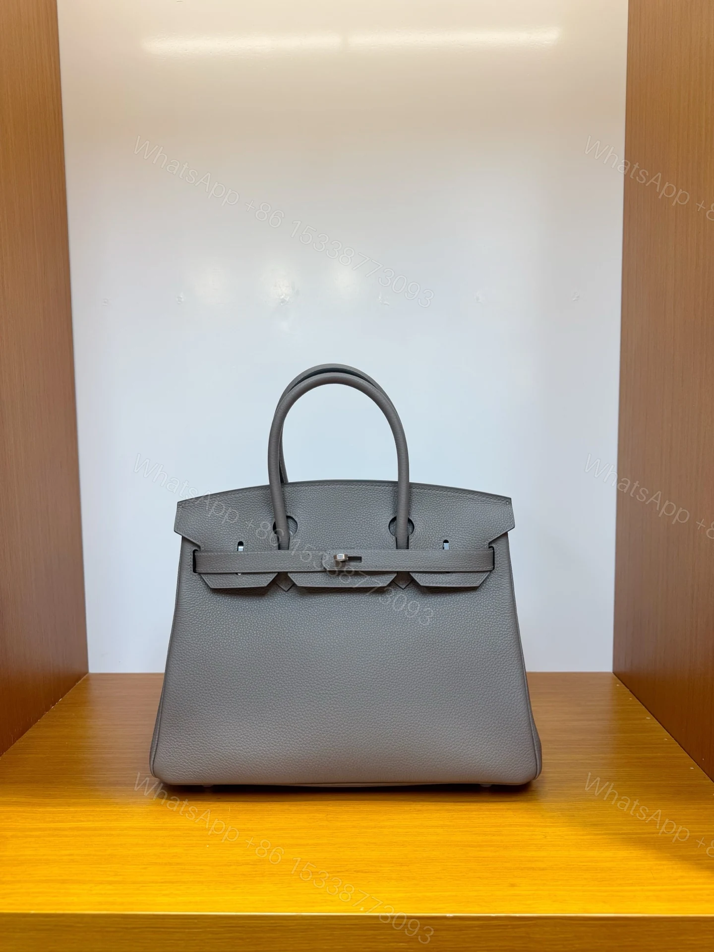 Hermes 高仿 女款 Birkin 手提包 經典灰色 簡約高級風 — view 1