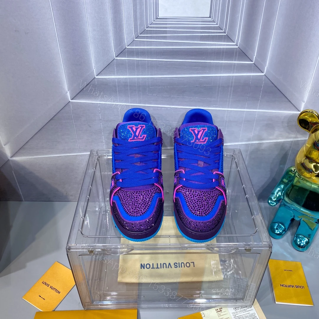 LV A貨 Trainer 紫藍粉撞色運動鞋潮流設計 — view 1