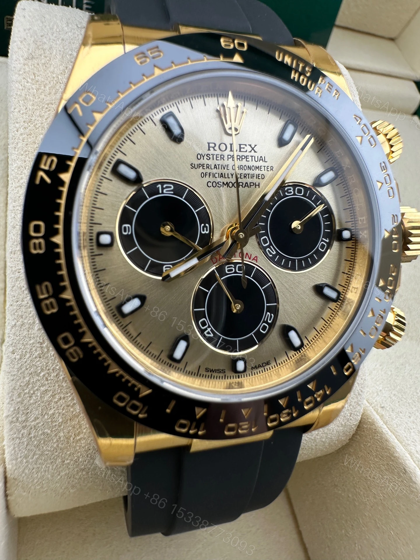 ROLEX 一比一 男款 Daytona 黑金膠帶款 計時腕錶 奢華運動風 — view 1