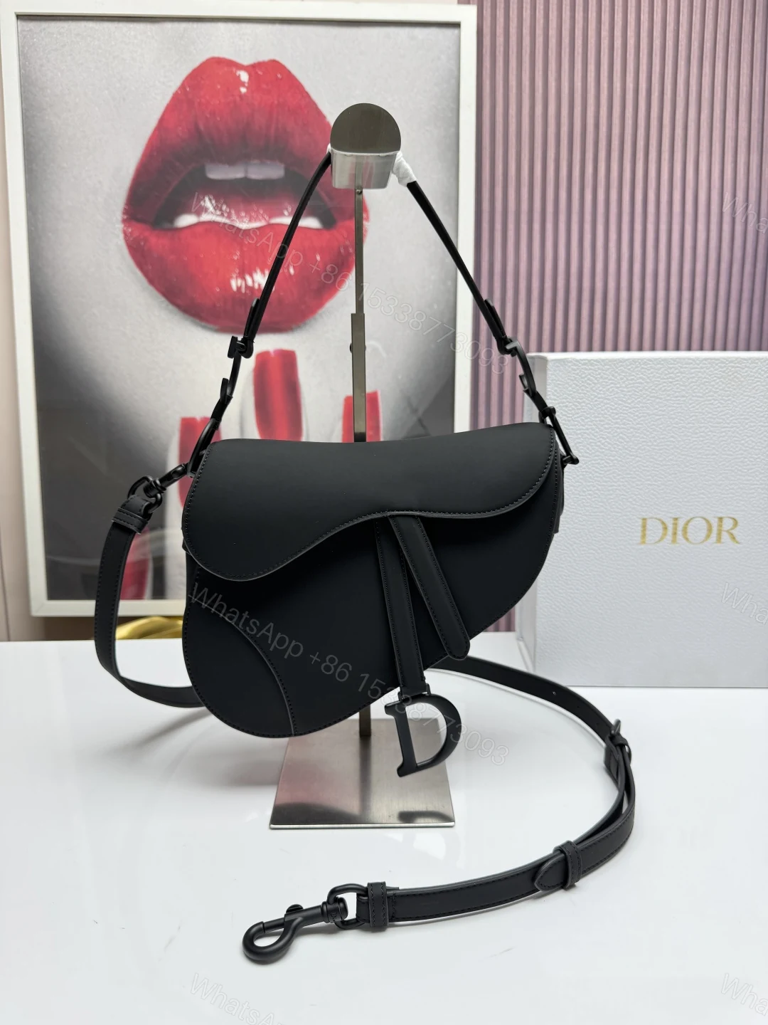 Dior 一比一馬鞍包 全黑五金設計單肩斜背包極簡高級款 — view 1