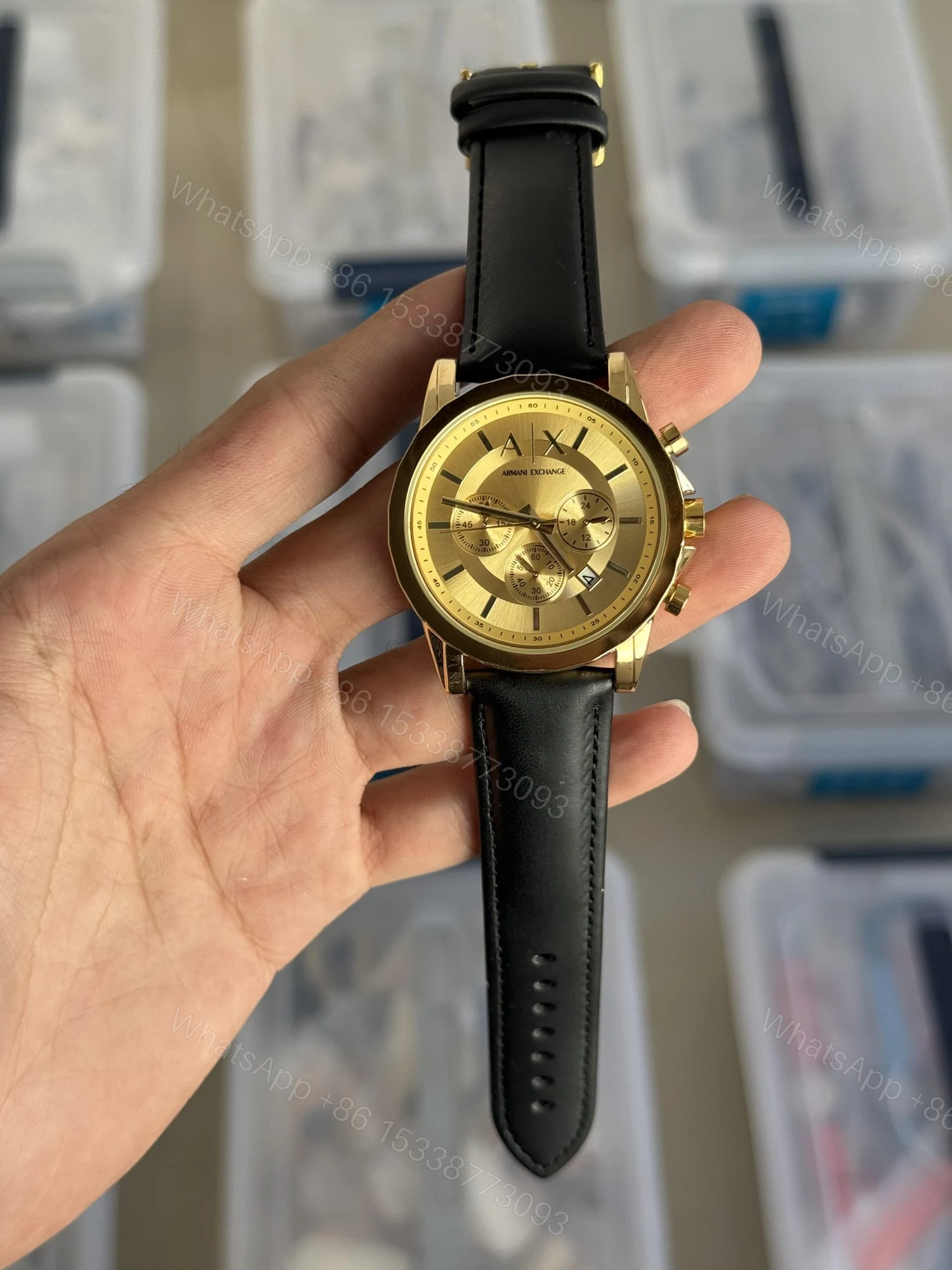 View 5 of First Copy Armani Exchange Men’s Black Watch