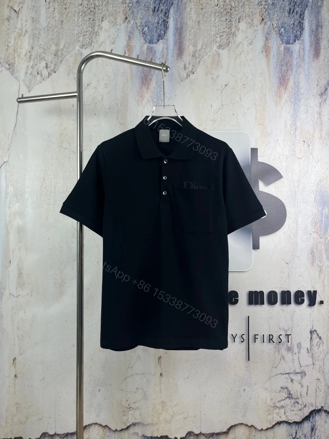 Dior高仿翻領POLO短袖 精品刺繡口袋男裝上衣 — view 1