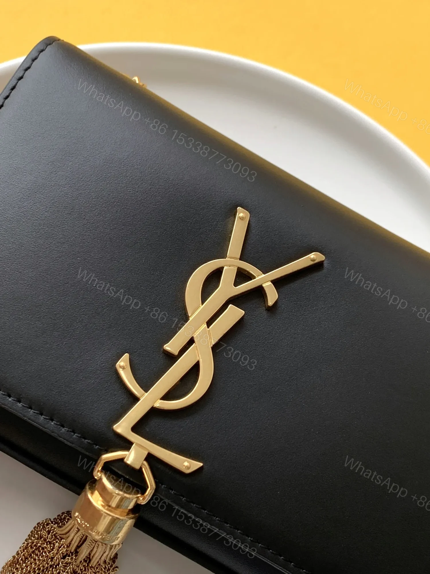 View 5 of Saint Laurent Black Leather Small Kate Tassel Crossbody Bag
