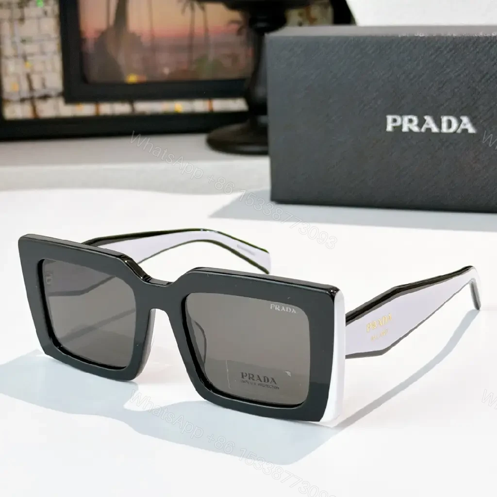 View 5 of Tortoise-Pattern Sunglasses: Large RECT Frame, Prada MILANO Style
