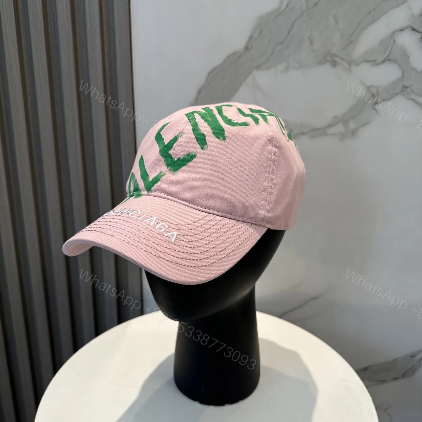 Balenciaga高仿粉色Logo棒球帽男女款潮流百搭顯臉小帽 — view 1