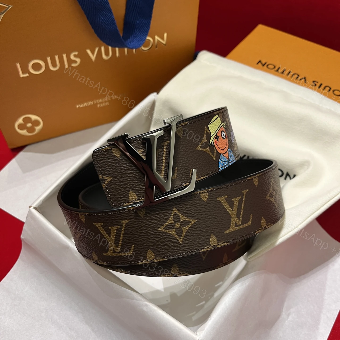 LV 原單Monogram皮帶|銀扣經典老花款百搭男士腰帶 — view 1