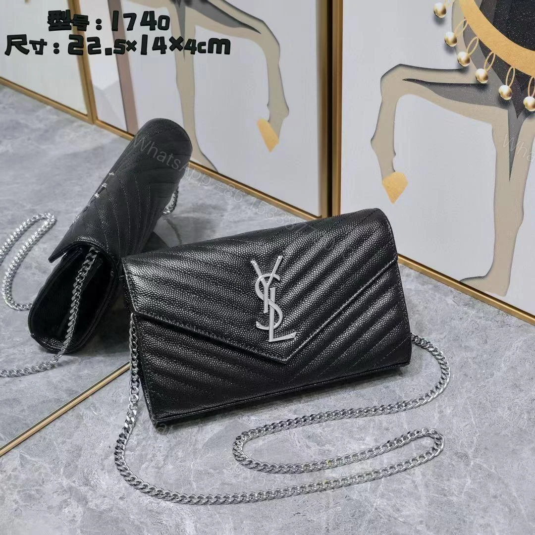 YSL Kate Chain Wallet Replica – Black Master Copy Bag — view 1