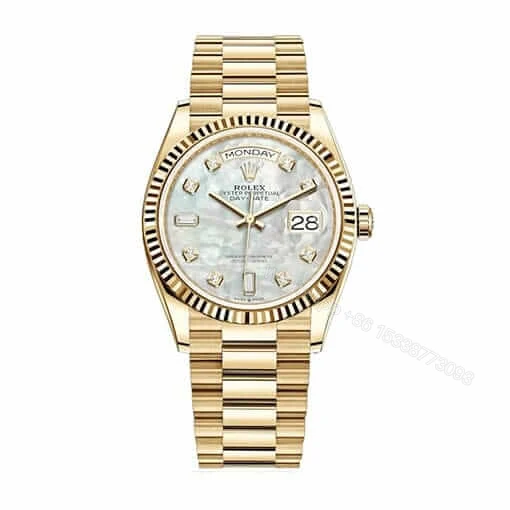 Rolex Day-Date 128238 Yellow Gold Mother of Pearl Dial Super Clone : 36mm President 1:1 Replica — view 1