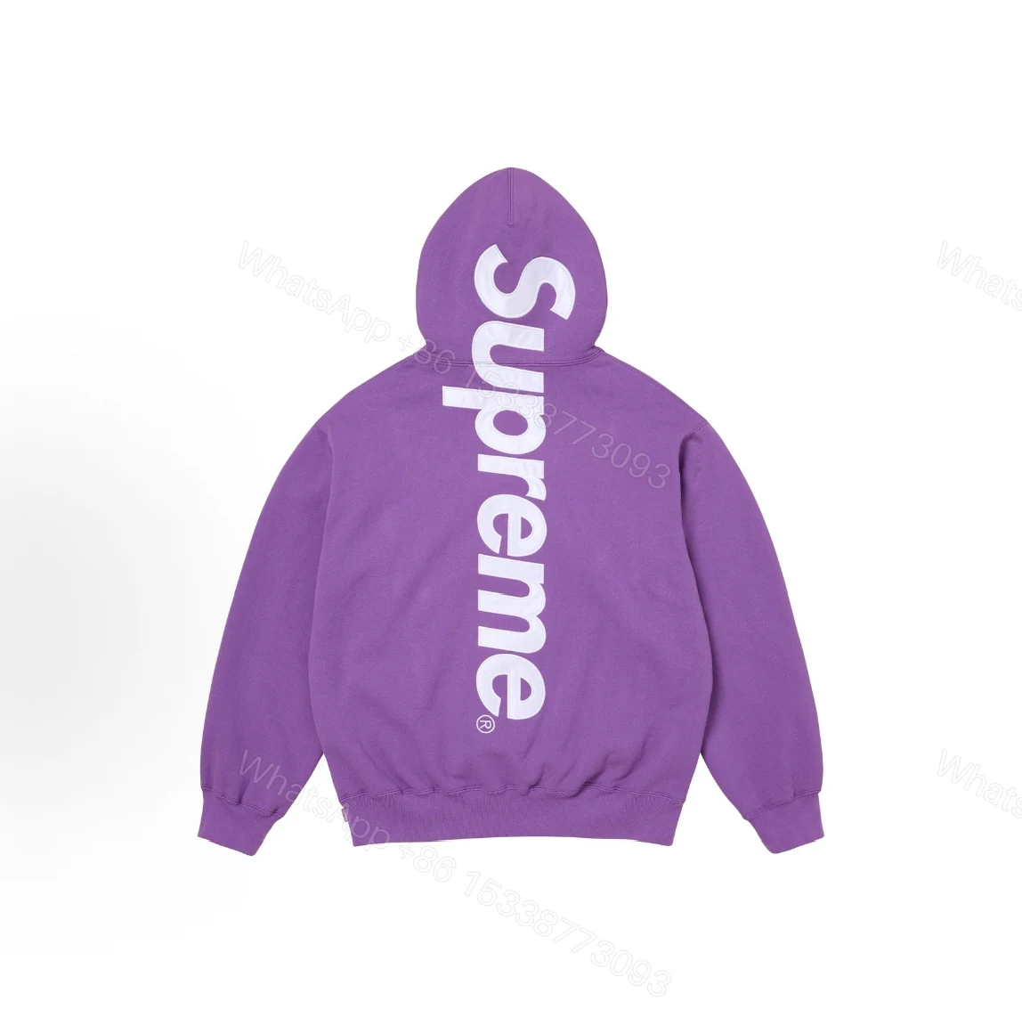 Supreme Satin Appliqué Hoodie Sweatshirt purple — view 2