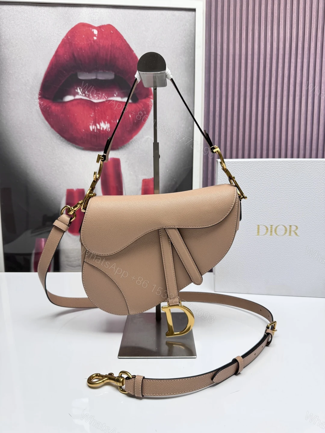 Dior 一比一馬鞍包 杏色經典單肩包優雅百搭斜背款 — view 1