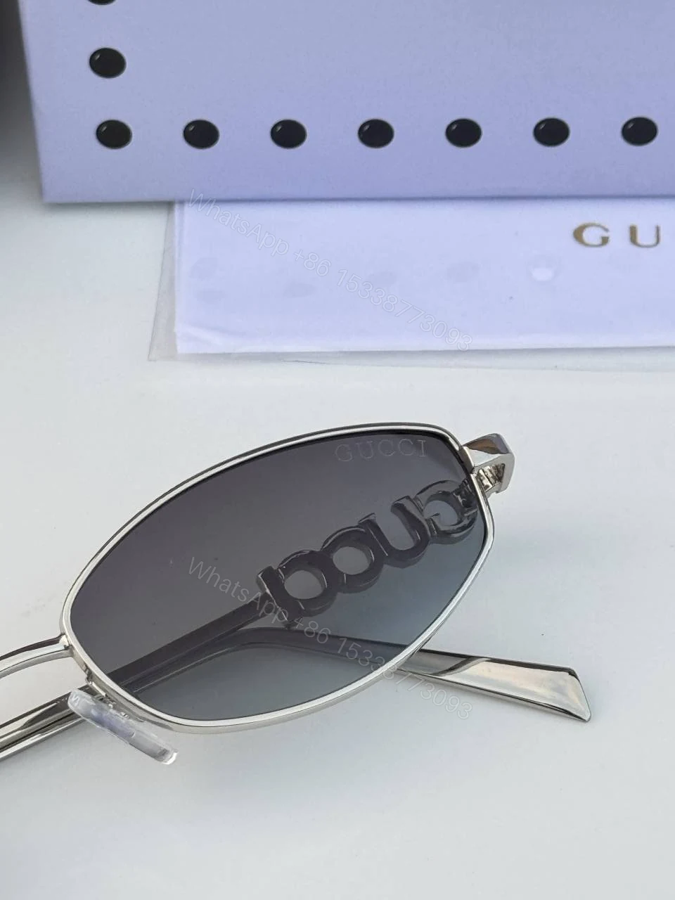 View 5 of First Copy Gucci 32827 Silver Shade Luxury Designer Sunglasses Premium UV Protection Eyewear