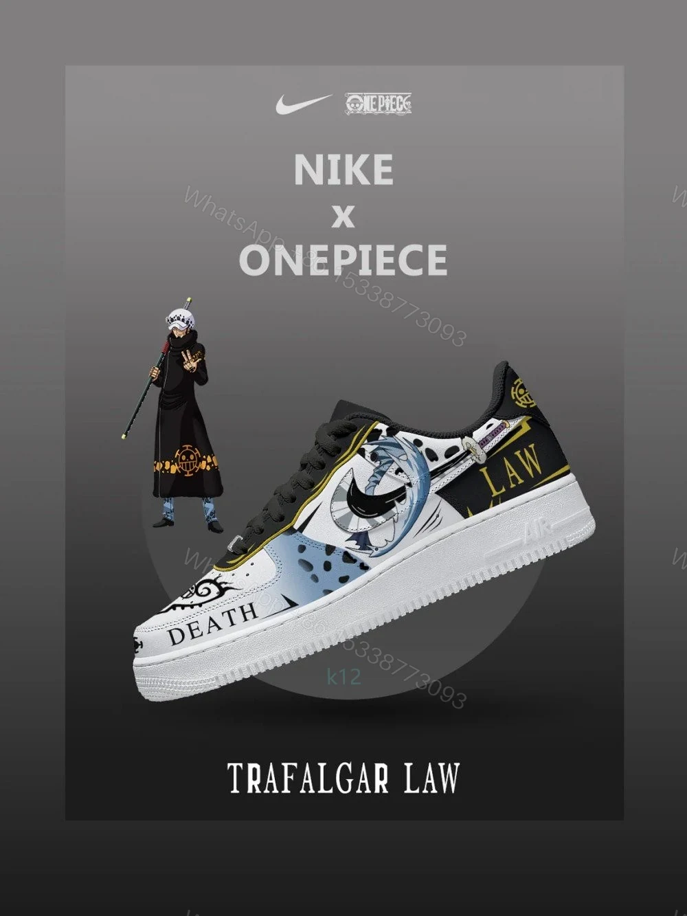 Trafalgar D. Water Law V.3 Custom Air Force 1 — view 1