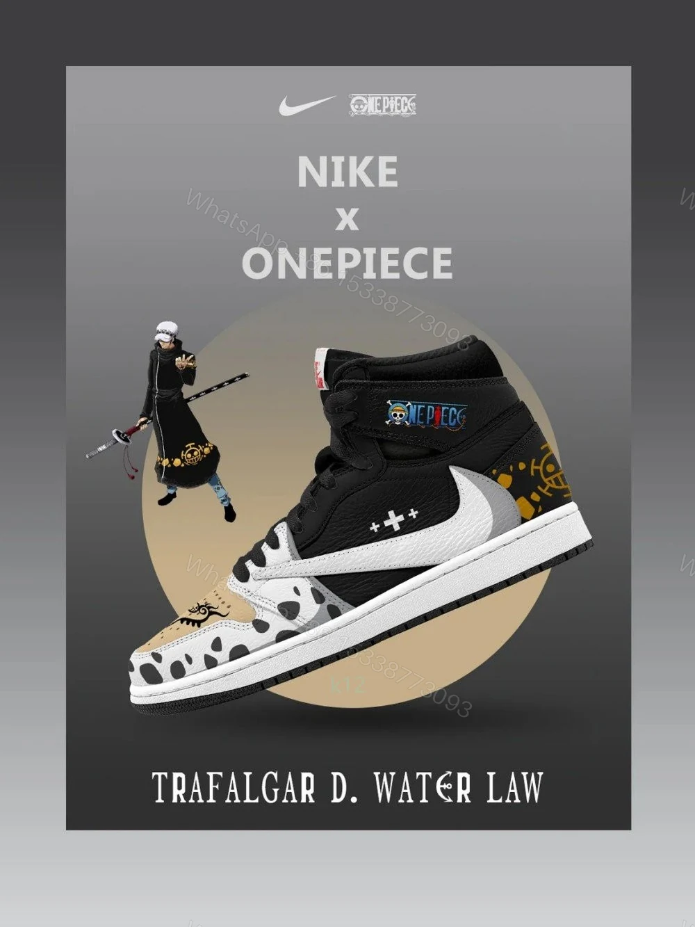 Trafalgar D. Water Law V.1 Custom TS High Jordan 1 — view 1