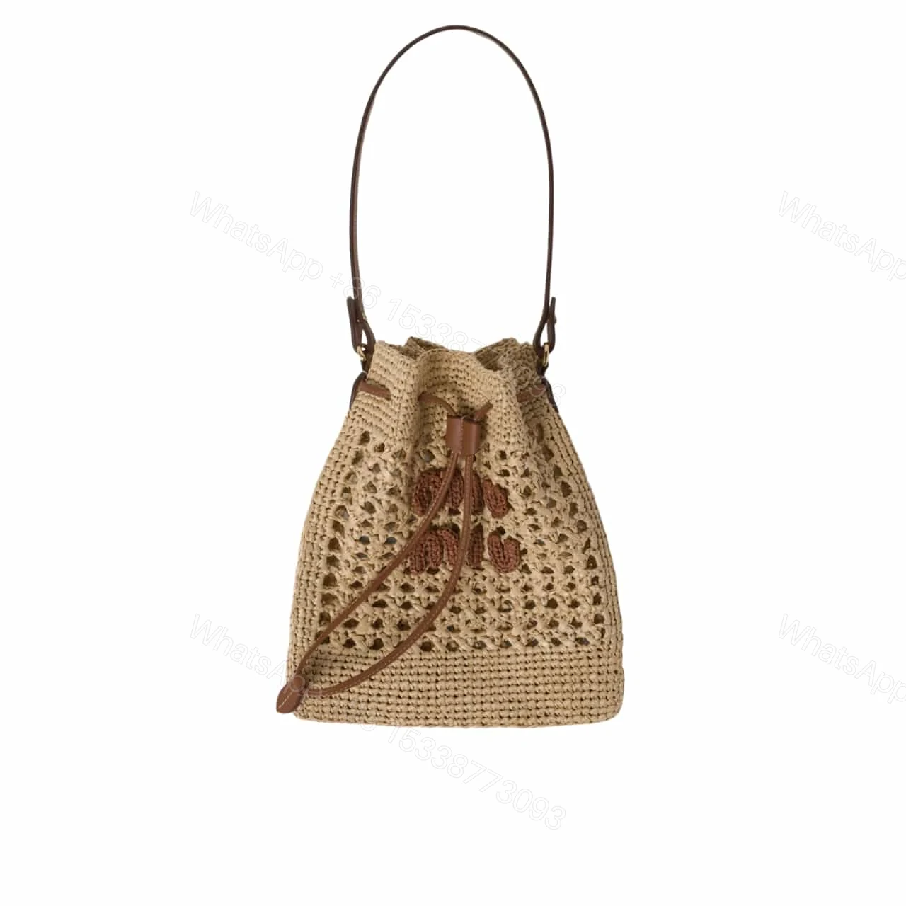 MIUMIU WOVEN FABRIC MINI BAG BEIGE 22CM 5ND016 2DO1 F0A5T — view 1