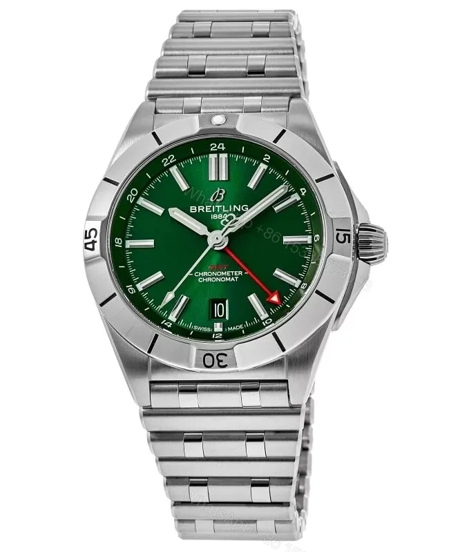 Breitling Chronomat Automatic GMT 40 Green Dial Mens Watch — view 1