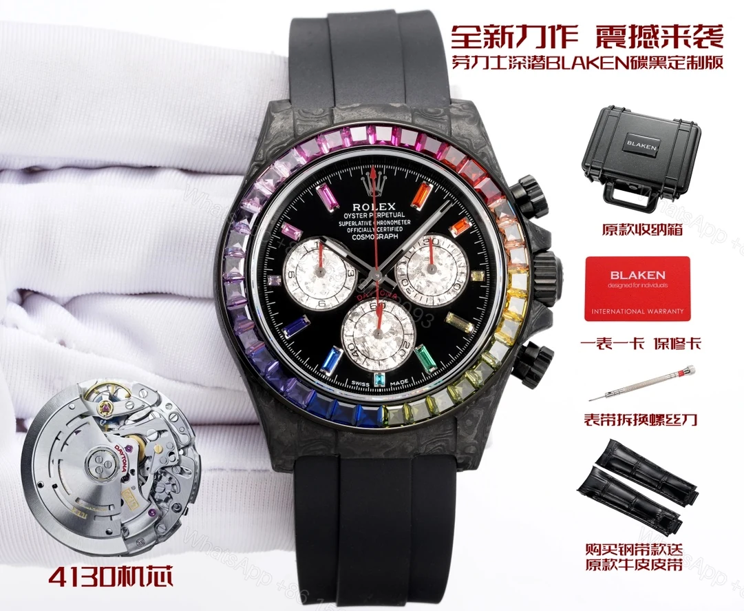 Rolex A貨 Daytona彩虹圈黑白面計時腕錶 奢華款 — view 1