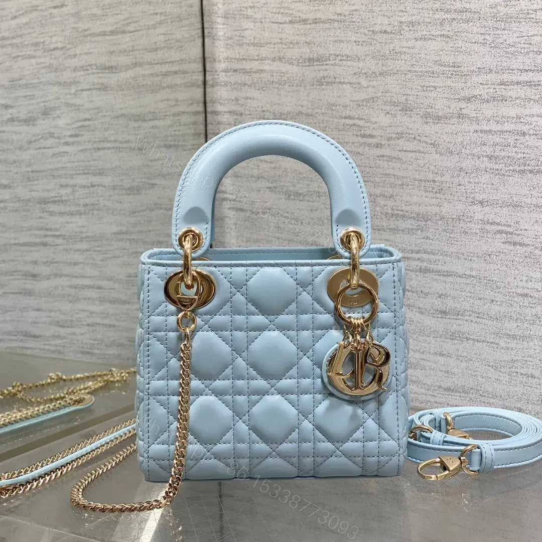 Dior Mini Lady Dior Bag in Ice Blue — view 1