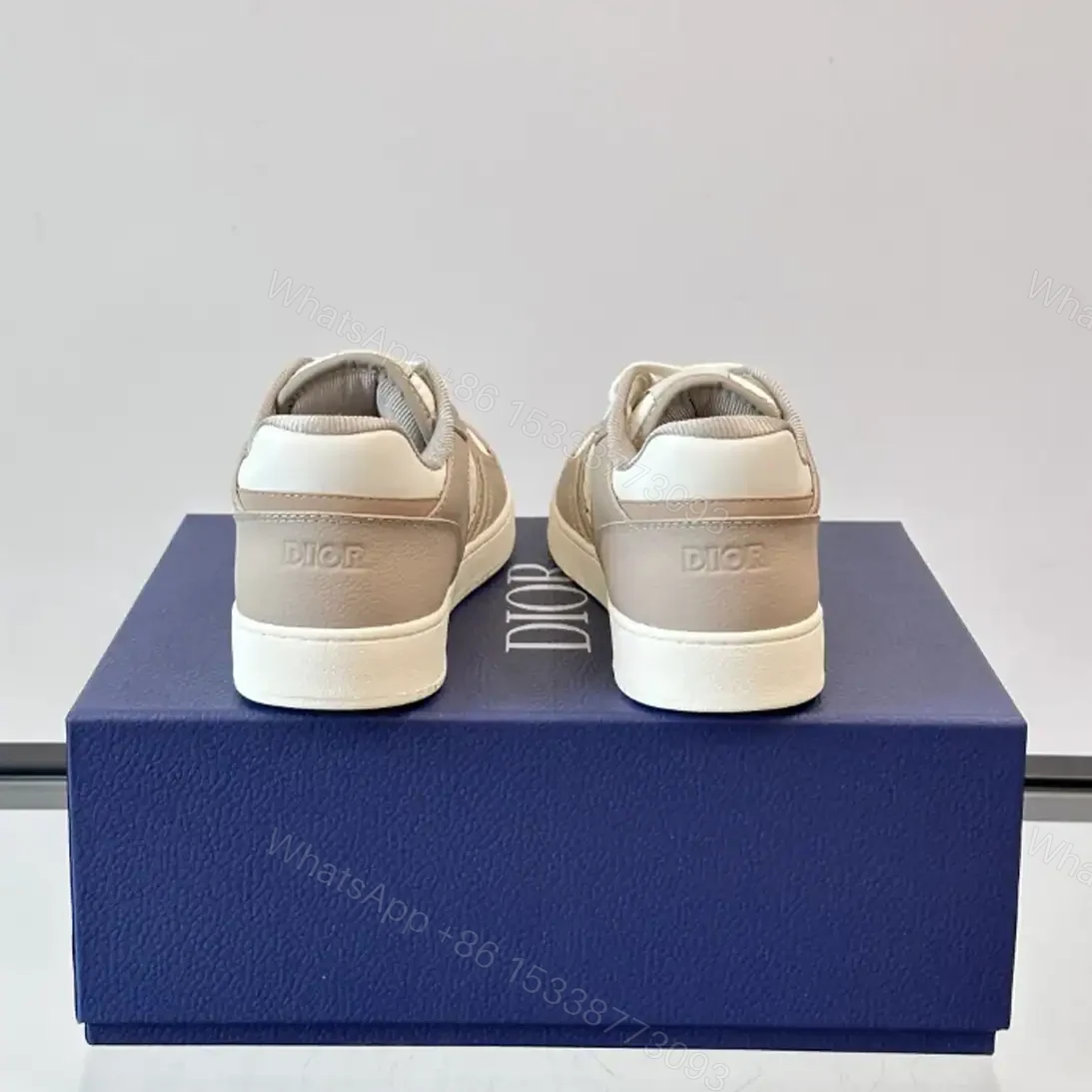 View 7 of DIOR B27 UPTOWN LOW-TOP SNEAKERS BEIGE AND WHITE GRAINED CALFSKIN WITH WHITE GRAVITY LEATHER – CD223