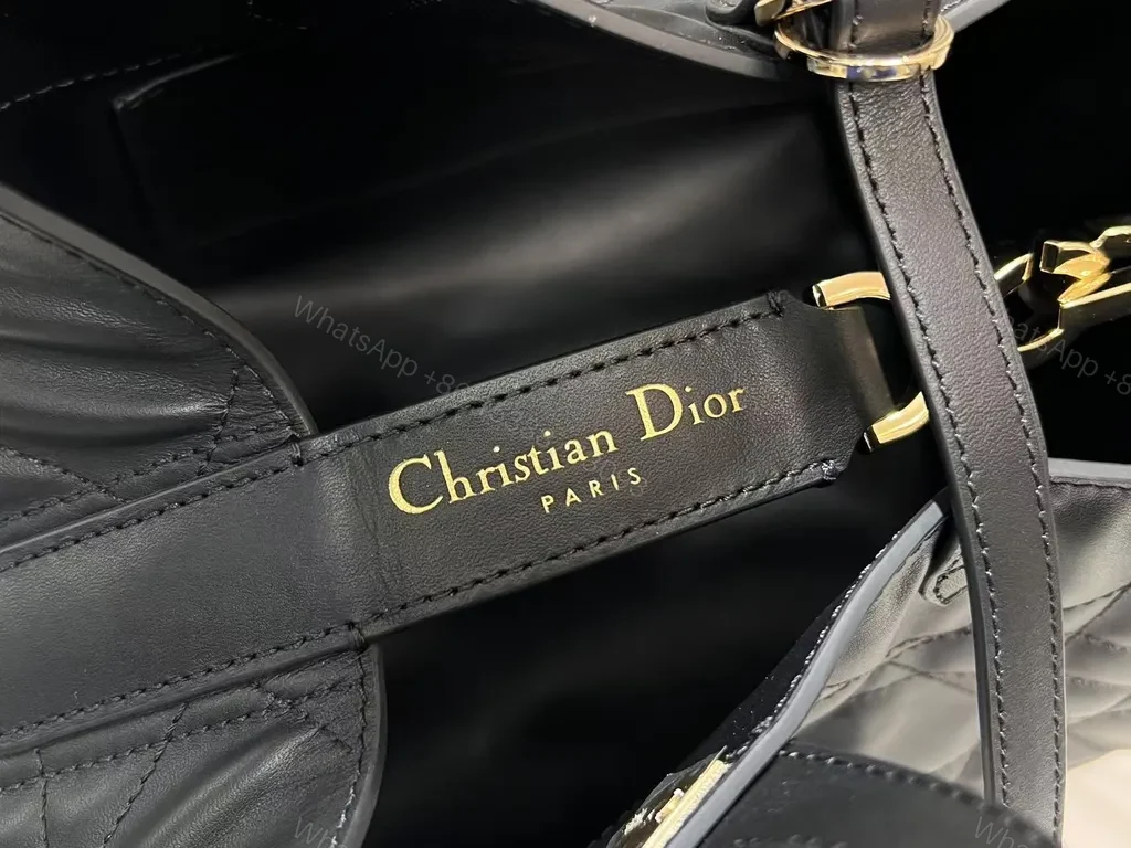 View 9 of Chic Quilted Tote with Gold Charms - Elegant Everyday Carryall