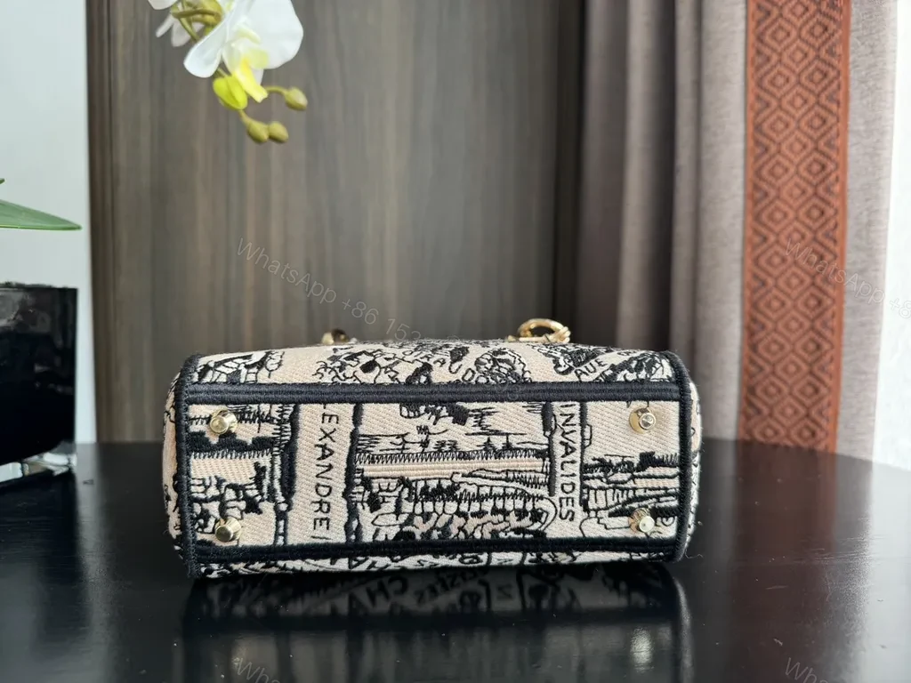 View 9 of Patterned Dior-script Mini Bag: Luxe, Compact, Day-Night Ready
