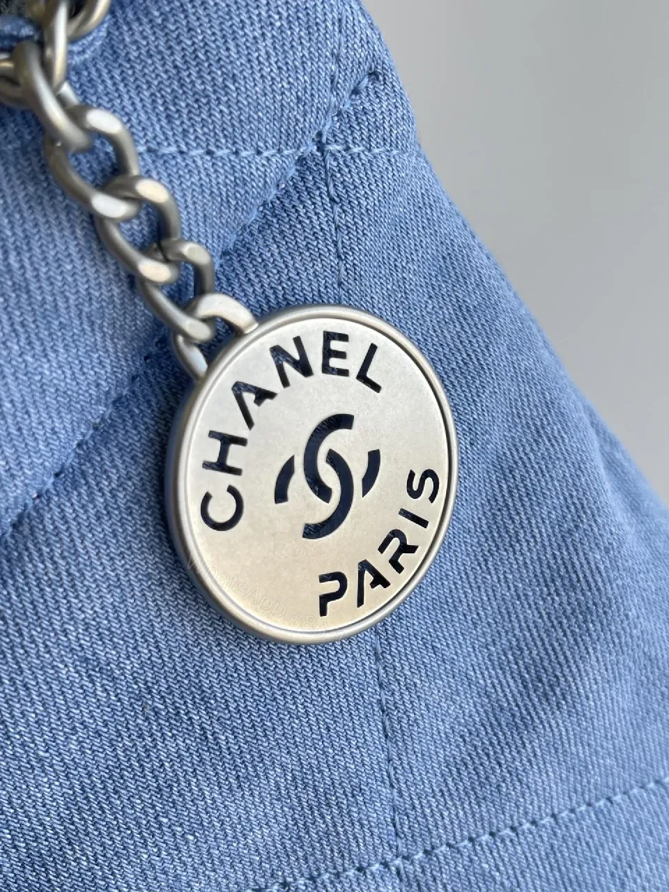 View 8 of Denim Chic Chain-Detail Bag: Modern Texture, Classic Flair