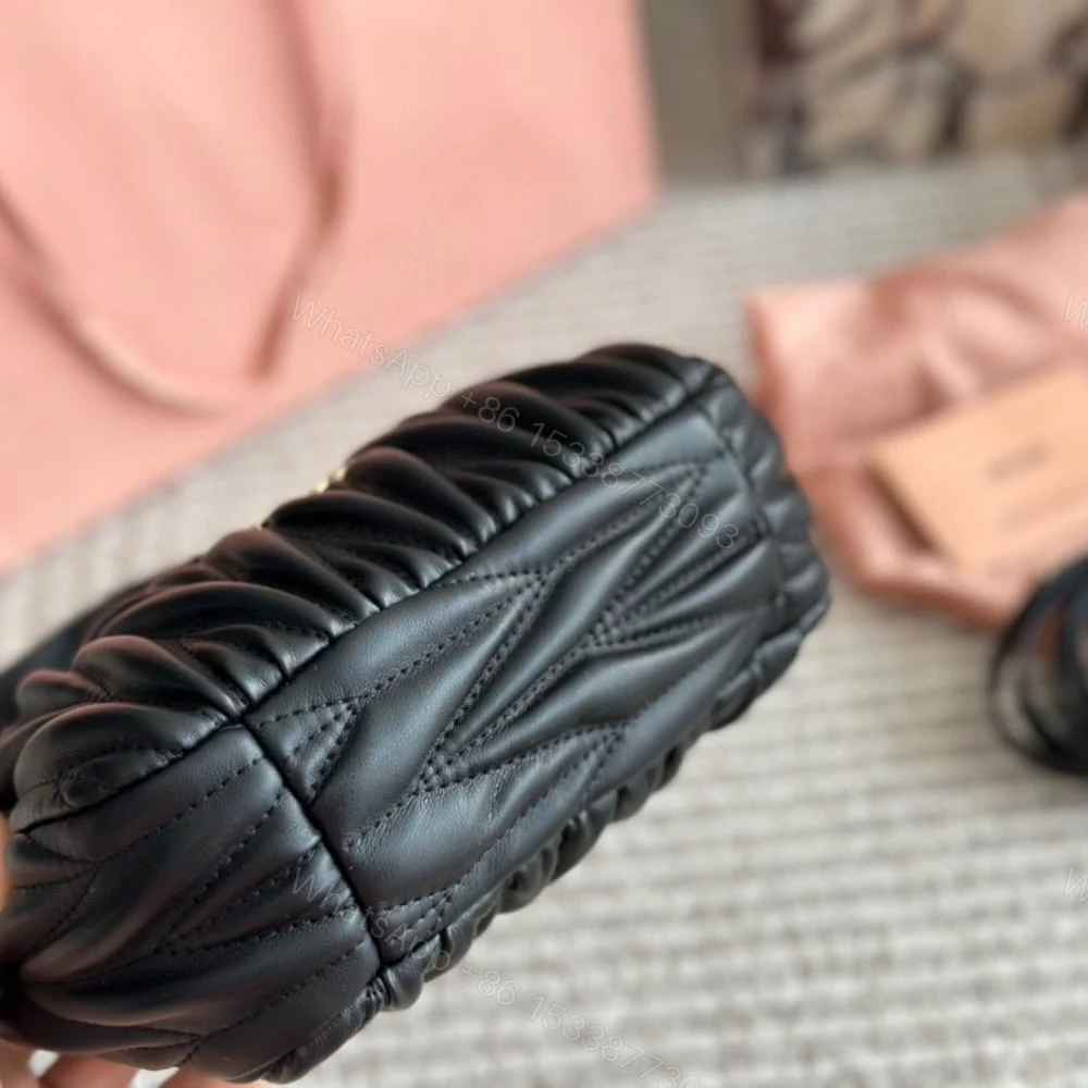 View 5 of MIUMIU WANDER MATELASSÉ NAPPA HOBO BAG BLACK 20CM 5BC125 AN88 F0002 V OOY