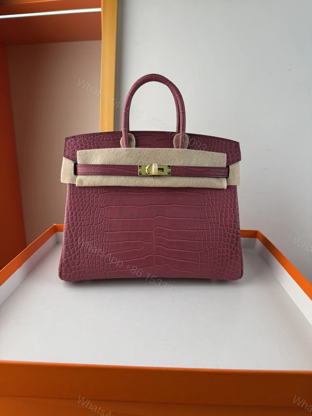 Hermes 高仿 女款 Birkin 粉色鱷魚紋手提包 氣質甜美風 百搭款 — view 1