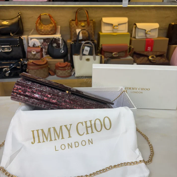 View 5 of FIRST COPY JIMMY CHOO VIOLET ORCHID SWEATIE CLUTCH HANDBAG